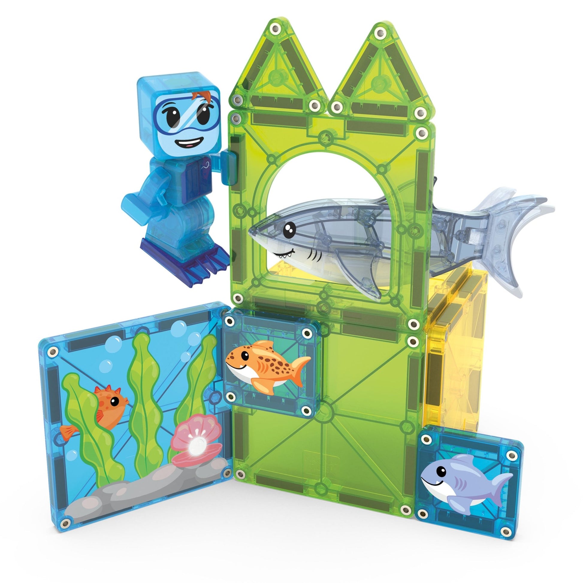 The Original MAGNA-TILES® Shark Dive 13-Piece - Mastermind Toys___256018