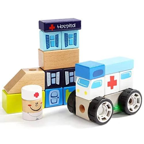 Wooden Building Blocks - Hospital - Mastermind Toys___255117