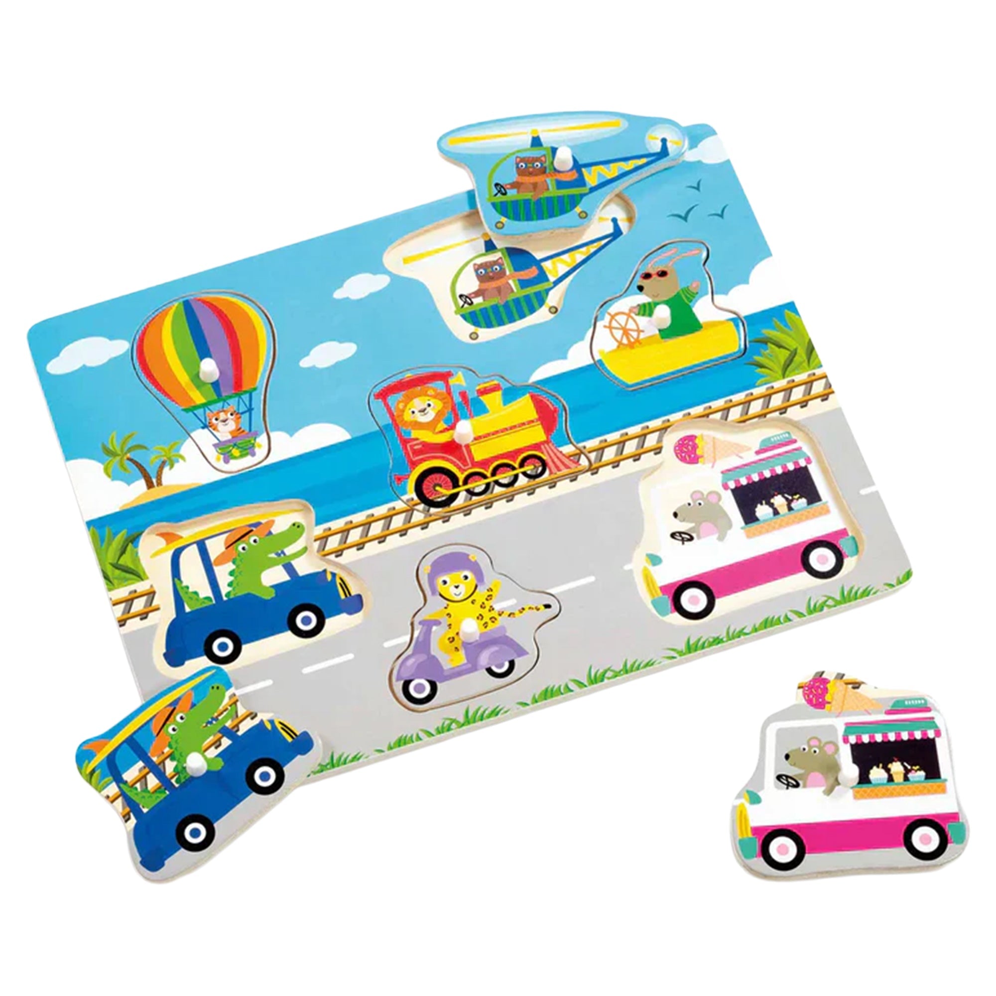 Woodlets Lift & Look Puzzle - Vehicles - Mastermind Toys___248156