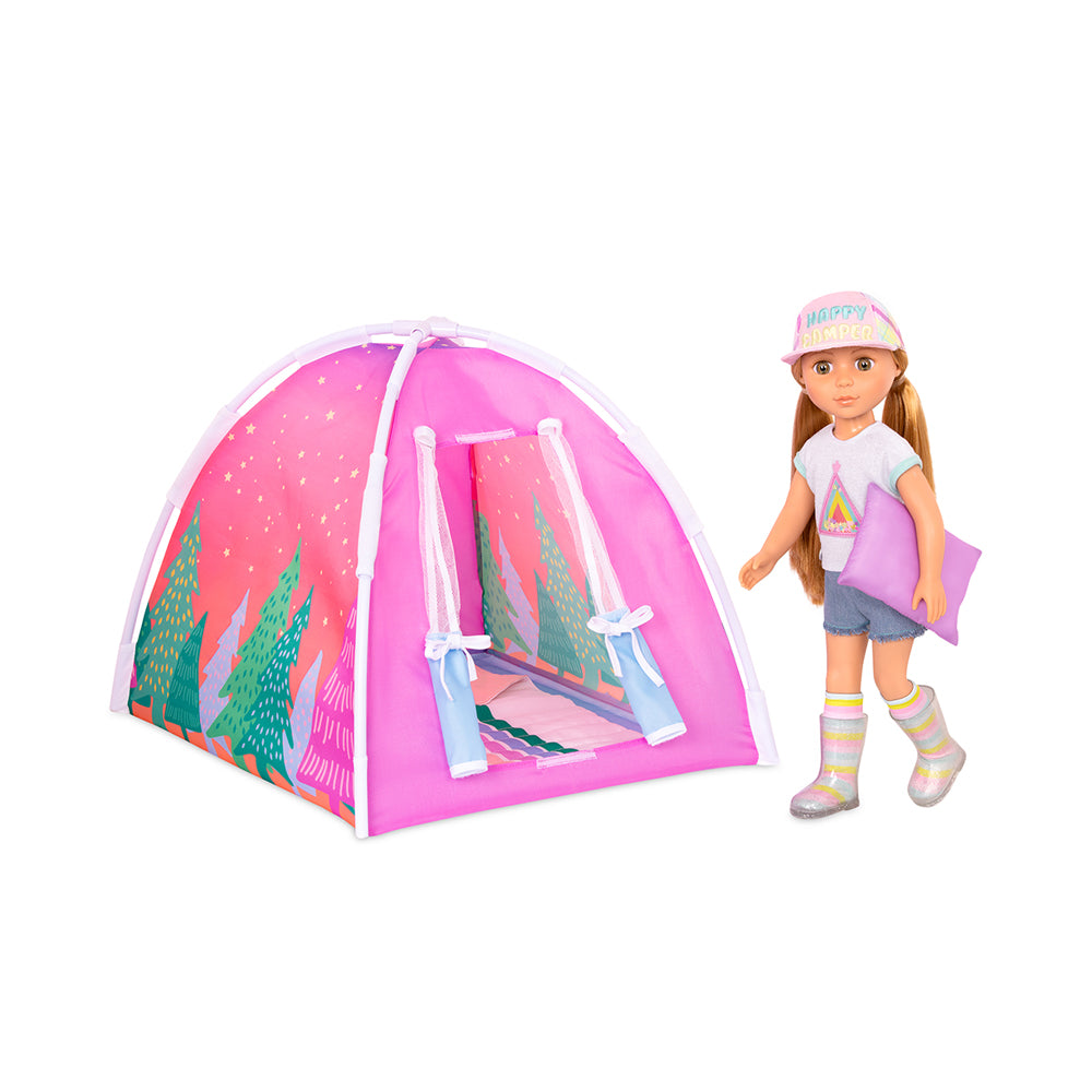 Glitter Girls Camping Set Colorful Play Tent & Rainbow Sleeping Bag With Pillow 14-inch Doll Accessories For Kids Ages 3 And Up Childrens Toys