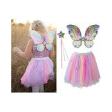 Great Pretenders Rainbow Sequins Skirt with Wings & Wand, Size 4-6