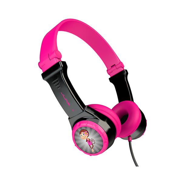 JLab JBuddies Black and Pink Kids Folding Wired Headphones 