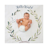 Lulujo Baby's First Year Hello World Milestone Blanket