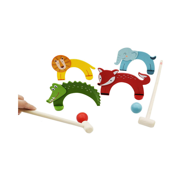 Mastermind Toys Kids Wooden Croquet Set Jungle 8pcs Set