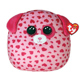 TY Tickle Dog With Pink Hearts Squishaboo 14